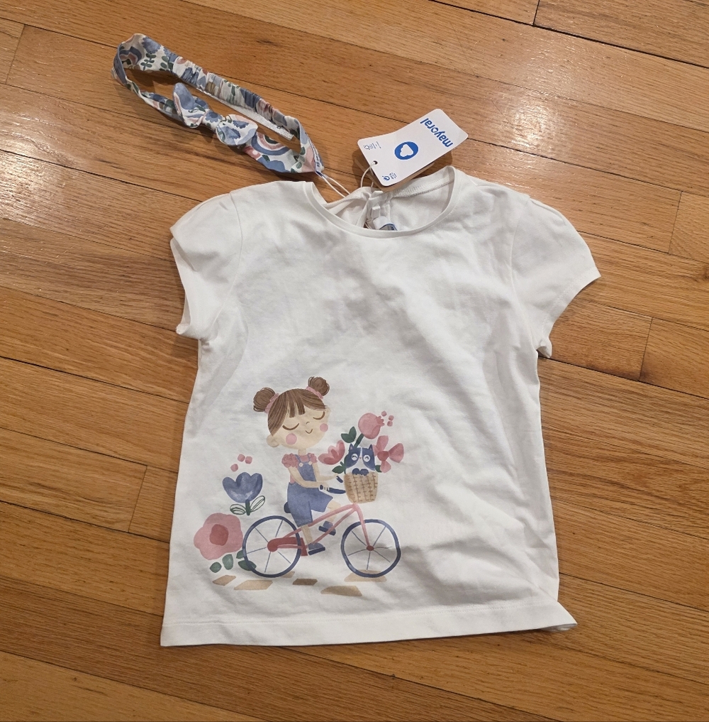Mayoral Girl's Tee With Matching Headband